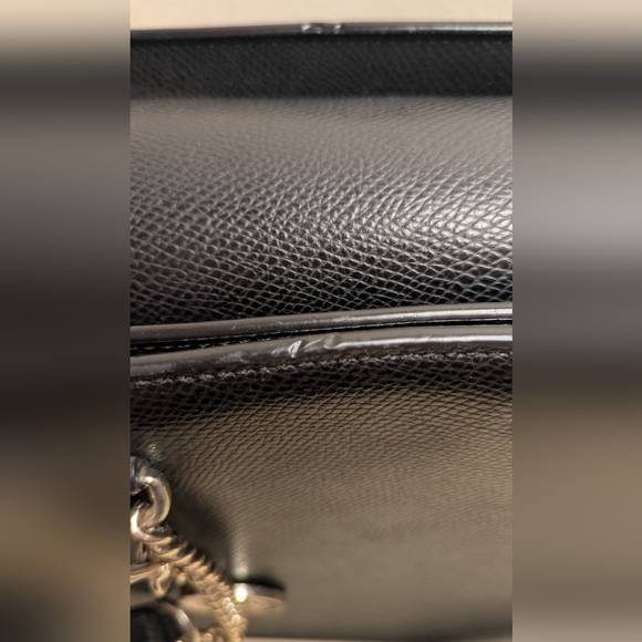 DKNY Black Leather Charm Tote with Gold Accents - Picture 11 of 16